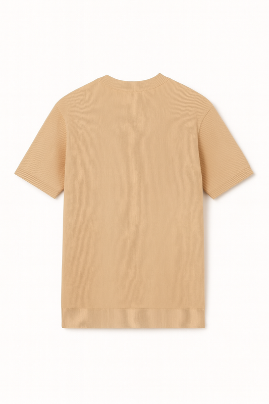 Sandstone-Beige knitted t-shirt