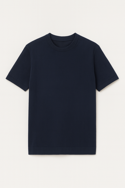 Deep Navy Blue Knitted t-shirt