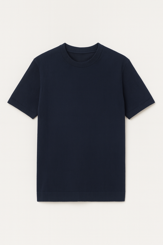 Deep Navy Blue Knitted t-shirt
